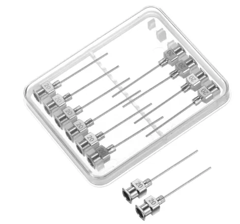 20G Stainless Steel Dispensing Needles, 1″ Glue Needle Tube Blunt Tip 12 Pack