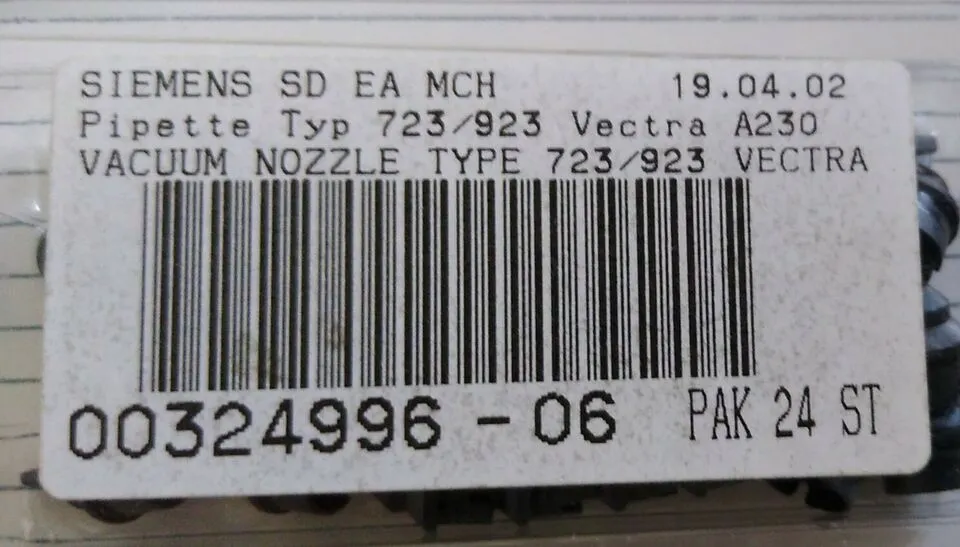 Siemens 00324996-03 Vacuum Nozzle Type 723/923